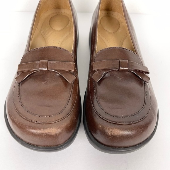 Dankso Danielle Womens EU 40 US 9.5 Brown Leather Loafers Bow Slip On Round Toe - Picture 10 of 10
